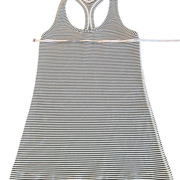 LULULEMON WOMEN’S RACERBACK TANK BLACK & WHITE STRIPES - Picture 2 of 6